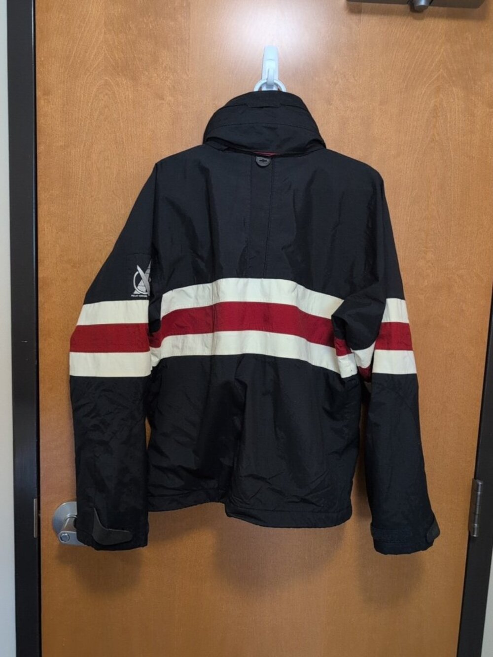 Helly Hansen Jacket Men's M Black White Red Windbreaker Striped European - Picture 6 of 8